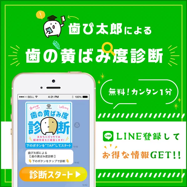 歯ぴ太郎による歯の黄ばみ度診断