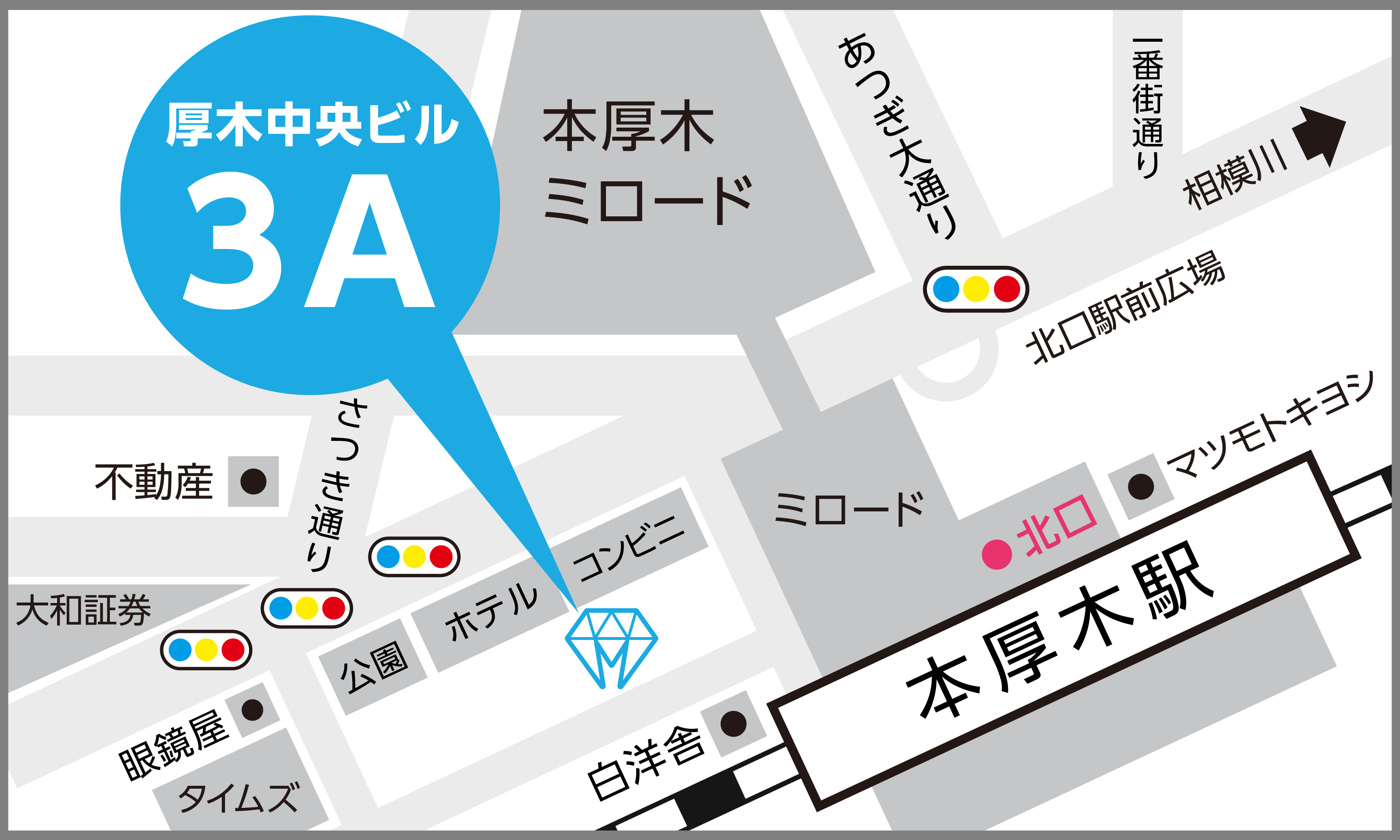 ホワイトニングカフェ本厚木店地図