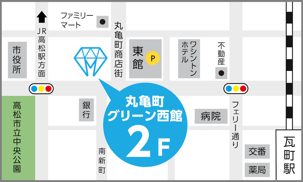 ホワイトニングカフェ高松丸亀町グリーン店地図