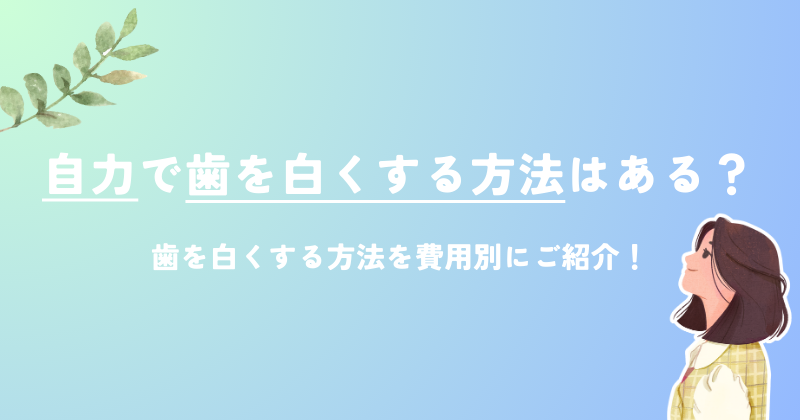 自力で歯を白くする方法はある？歯を白くする方法を費用別にご紹介！